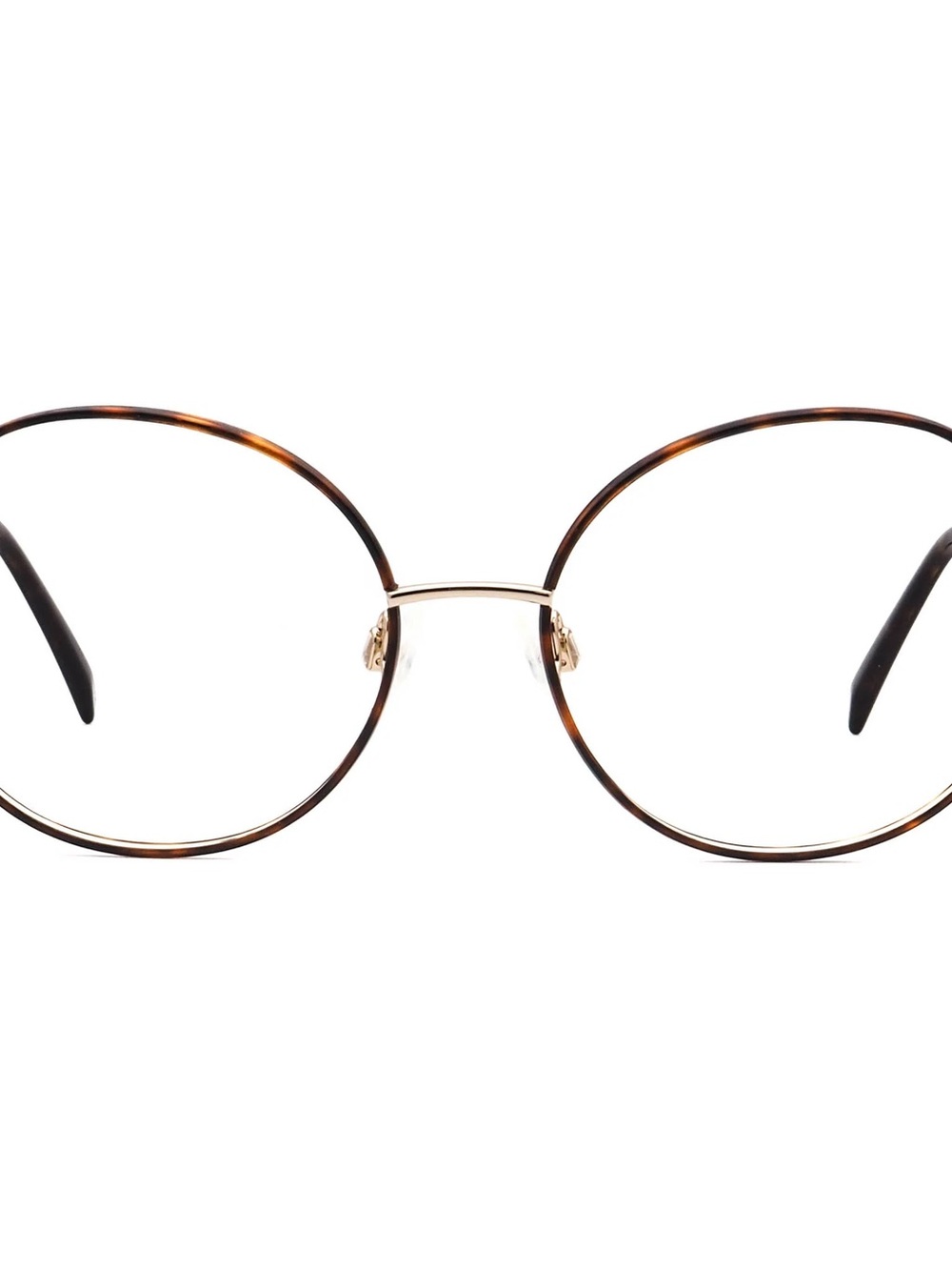 Round Tortoiseshell & Gold Metal Women's Eyeglasses